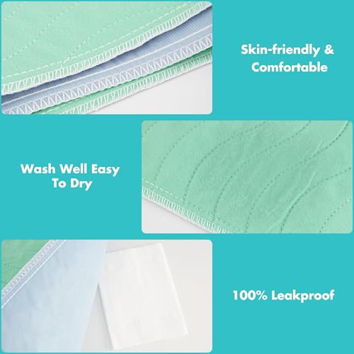 Bunlitent Washable Underpads, 36" x 38", 4 Pack, Green - color: Green, size: 36"x38" (4 Packs)
