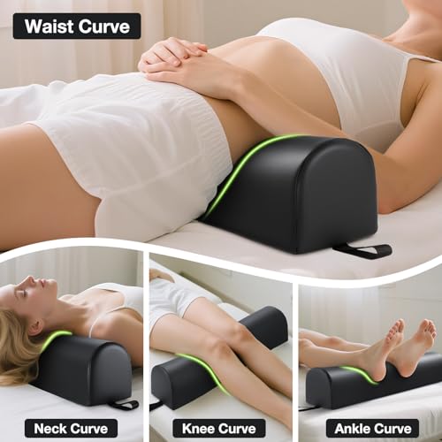3/4 Round Massage Table Bolster Pillow with Strap Handle, 26 x 6 x 6 In - color: 3/4 Round - Black