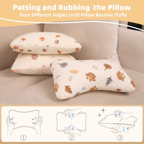 vocheer Small Pillow with Removable Cover, 11"x 7" Tiny Travel Pillow 1PC - color: Pink Deer-1pc