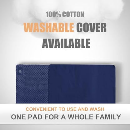 UNCN Wide Microwave Heating Pad with Washable Cover 9.5 x 16in Microwavable - color: Navy Blue