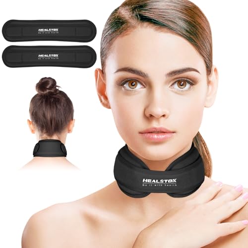 Neck Ice Pack Wrap, Reusable Cold/Hot Gel for Neck Pain, Blackx2 - color: Black+black