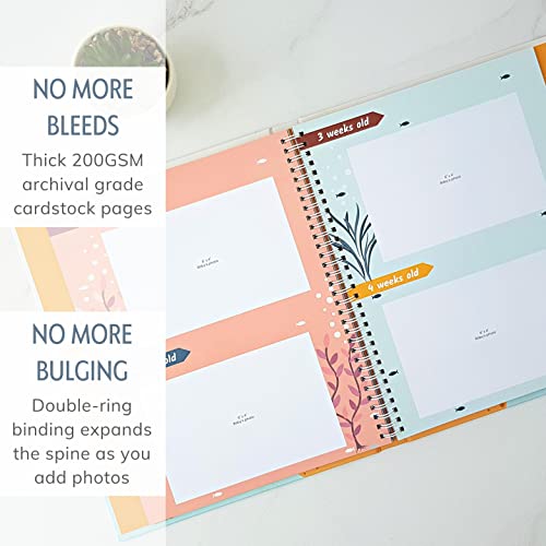 Baby's First Year Book, Gender-Neutral Ocean Baby Memory Book and Keepsake - color: Mystical Ocean