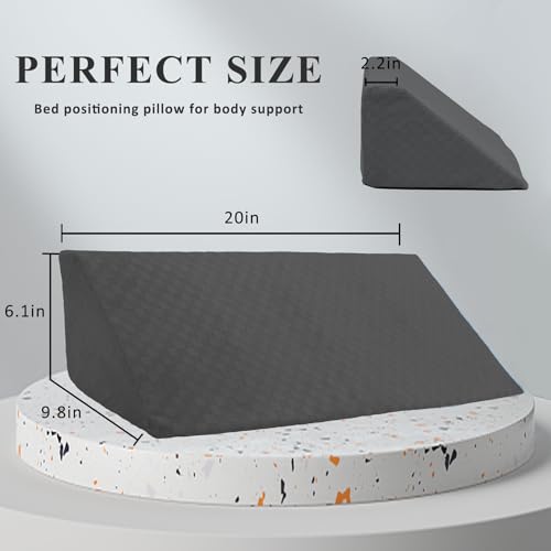 Bed Wedge Pillow for Side Sleeping Sponge Filled Body Positioning - color: Gray