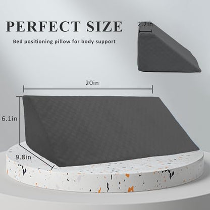 Bed Wedge Pillow for Side Sleeping Sponge Filled Body Positioning - color: Gray