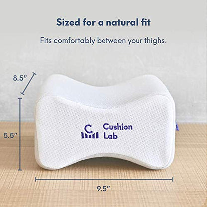 Cushion Lab Extra Dense Orthopedic Knee Pillow for Back Pain Relief, Leg Pain, Hip, Pregnancy, Sciatica & Joint Pain - Memory Foam Wedge Pillow Contour - size: Medium