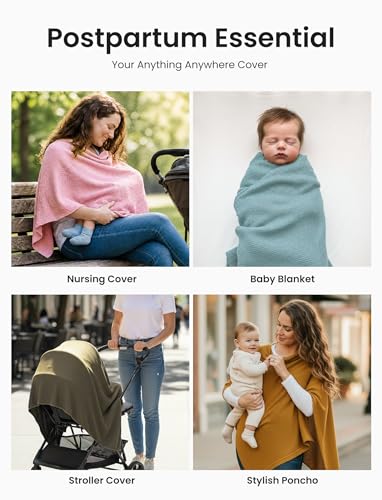 PATPAT Mesh Nursing Cover, Breathable Solid Knit Poncho, Mustard Yellow - color: Mustard Yellow