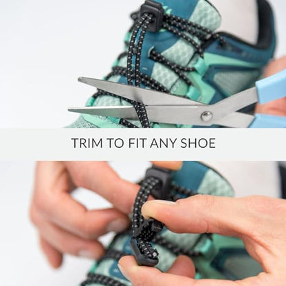 Nathan Elastic, No Tie Shoe Laces for Running and Active Sports - color: Black, style: Non- Reflective