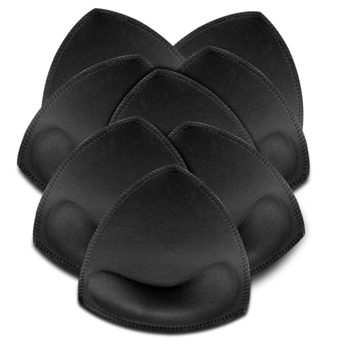 Bra Pads Inserts 4 Pairs Breast Enhancer Padding for Push Up - color: Black, size: D