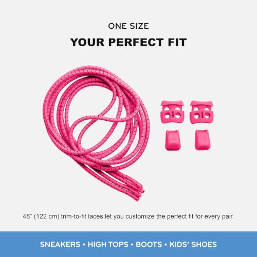 THE ORIGINAL STRETCHLACE Quick Lock No Tie Elastic Shoelaces for Running - color: Pink
