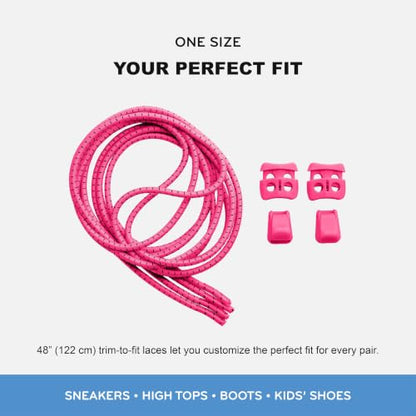 THE ORIGINAL STRETCHLACE Quick Lock No Tie Elastic Shoelaces for Running - color: Pink