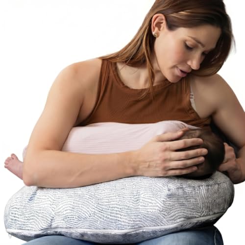Boppy Nursing Pillow, Safe Ergonomic Breastfeeding & Baby Feeding Support - color: Blue Speckled Current