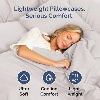 King Standard Pillow Cases Set of 2 - Soft Pillowcase Covers - Light Grey - color: 03 - Light Grey, size: King Standard