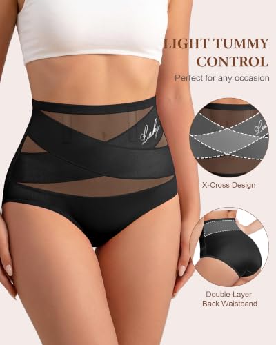 MEIYATING Women's Underwear Tummy Control High Waisted Postpartum Panties - color: Black-4p, size: Medium