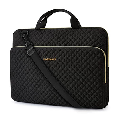 BAGSMART Laptop Sleeve Case with Handle Protective Water-Resistant - color: Black-Shoulder Strap, size: 15.6 Inch