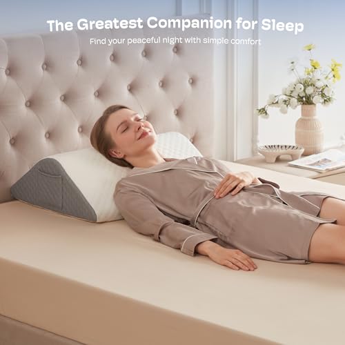 Simpledad Wedge Pillow for Sleeping Leg Pillows After Surgery Pain Relief - color: White 1pcs 8"h
