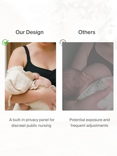 Ecavus Women's Nursing Bras for Breastfeeding Tank Tops with Built in Bra - color: Black, size: Medium