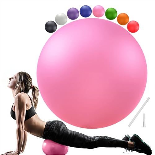 Soft Pilates Yoga Ball, Small Exercise Ball, Mini Rubber Workout Equipment - color: Pink