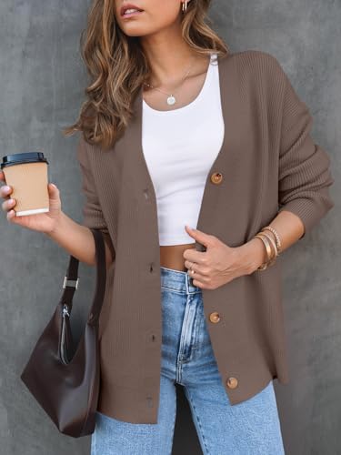 LILLUSORY Women's Oversized Fall Cardigan Sweater Chunky Jackets 2026 - color: Nutmeg, size: Small