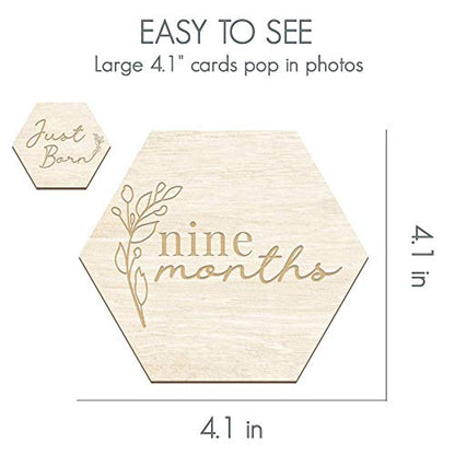 Wooden Baby Monthly Milestone Cards - Floral Design
