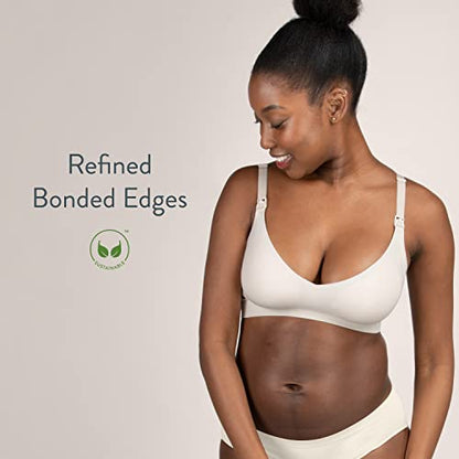 Bravado Designs Women's Enrich Seamless Nursing Bra Maternity Bra Wireless Clip Down for Breastfeeding S-XXL - color: Pearl, size: Medium