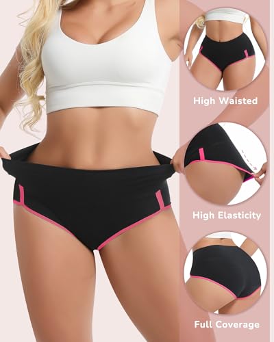 Women's Cotton Underwear Tummy Control Ladies Panties 4 Pack - size: Small