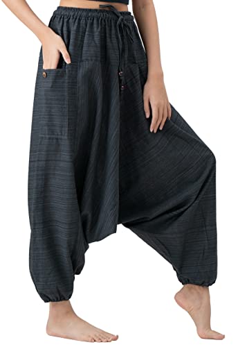 B BANGKOK PANTS Harem Pants Women Boho Cotton - color: Black, size: 16-20 Plus