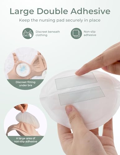 Momcozy Bamboo Disposable Nursing Pads, Blue Core Ultra-Absorbent, 80PCS