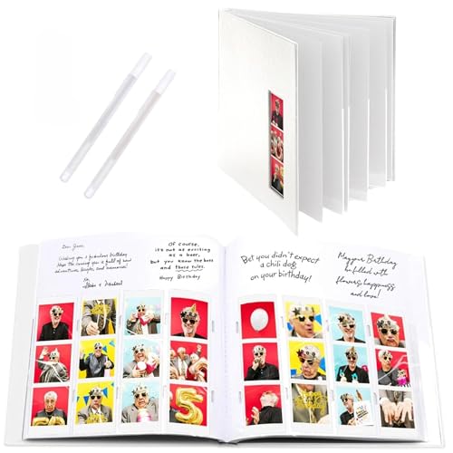 PBF (10 Pack) Photo Booth Album, Guest Book with 2x6 Clear Picture Inserts, White Cover with Plastic Sleeves & White Pages, Scrapbook Album for Photo Strips, Memory Book, Wedding, and Baby Showers - color: White Cover/White Pages, size: 10 pack