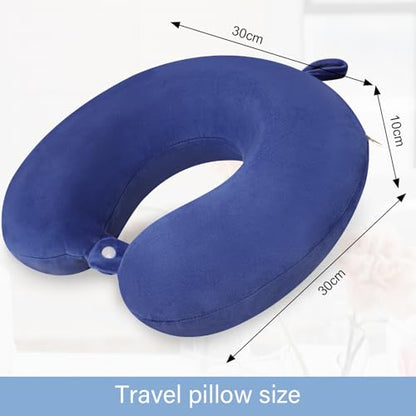 Travel Pillow, Neck Pillows for Airplanes, Memory Foam, Vivid Blue - color: Vivid Blue
