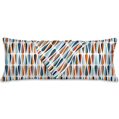 Body Cooling Pillow Cases Cover,Mid-Century Modern Body Pillow Cover Satin Pillowcase for Hair and Skin,Soft Long Pillow Cover with Zipper Closure 20x54 Inches - color: Mid-century Modern
