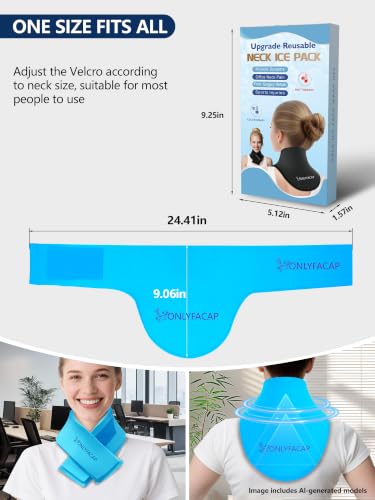Flexible Neck Ice Pack Wrap,Gel Cold Therapy for Pain Relief - color: Sky Blue