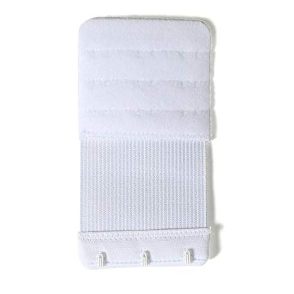 Bra Extender 3 Hook Elastic Stretchy Bra Band Extension 3pcs-Pack - color: White, 3 Hook, 0.75inch(1.9cm)