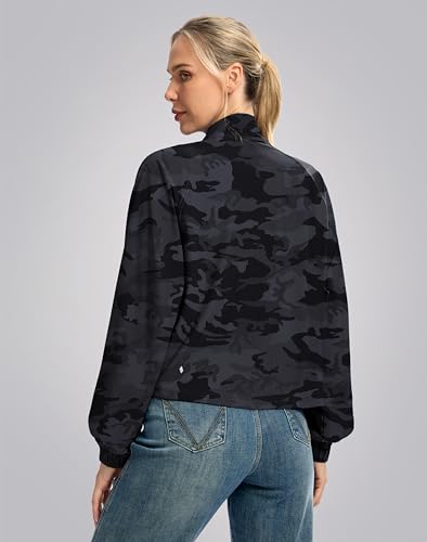 Soothfeel Women's Athletic Lightweight Jacket UPF 50+ Sun Protection Shirts - color: Grey Camo, size: X-Small