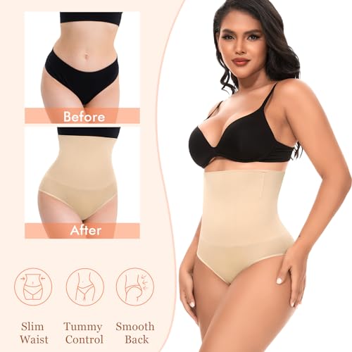 Werena Tummy Control Shapewear for Women High Waisted Body Shaper Panties Slimming Girdle Shaping Briefs - color: 1# Beige, size: X-Large