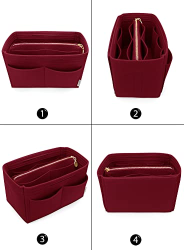 LEXSION Felt Purse Organizer Insert, Tote Bag Shaper Dividers with 5 Sizes - color: Vine Red, size: Regular X-Large