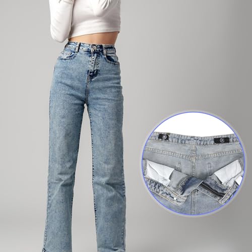 10pcs Adjustable Elastic Jean Waist Tightener Tool,Kids Pants Waist Extender Supplies,Maternity Pants Extender With 20 Buttons, Sewing Tool And Thread For Loose Jean Pant Button For Women Men