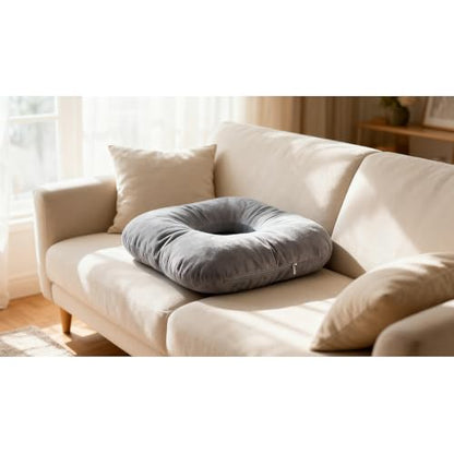 Hshbxd Donut Pillow, Tailbone Cushion for Wheelchair, Office and Travel - color: New Grey