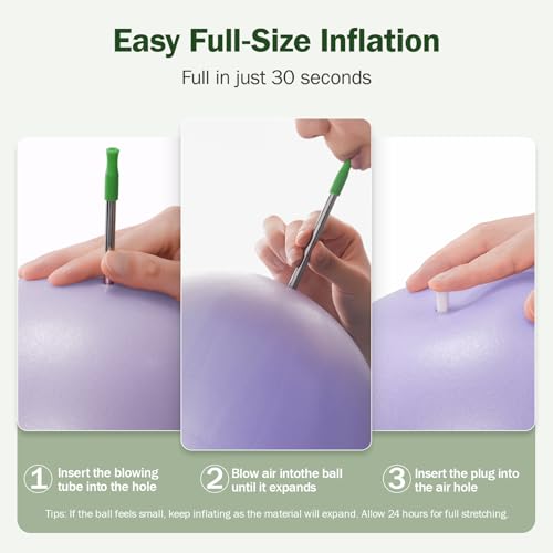 Slim Panda Pilates Ball 9 Inch Anti-Burst Small Exercise Ball - color: Lavender