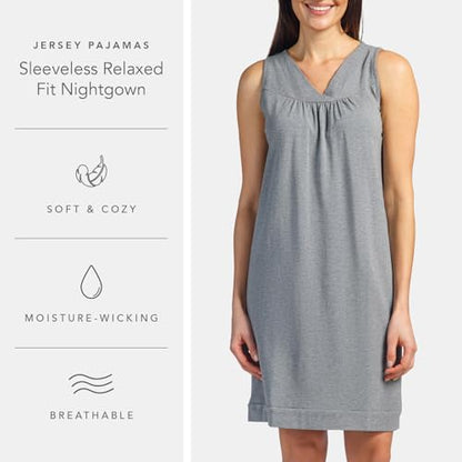 Fishers Finery Women's EcoFabric Sleeveless Nightgown; Relaxed Fit - color: Light Gray, size: X-Small