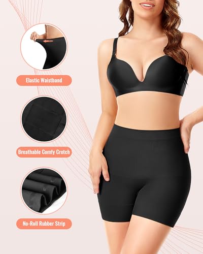 Tummy Control Shapewear Shorts Anti-Chafing Body Shaper - color: 1 Pack Black, size: Medium