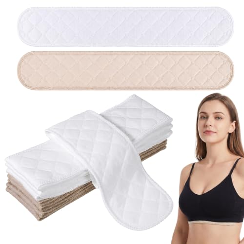 8 Pcs Under Breast Sweat Pads Washable Cotton Bra Liners for Sweat