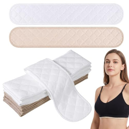 8 Pcs Under Breast Sweat Pads Washable Cotton Bra Liners for Sweat