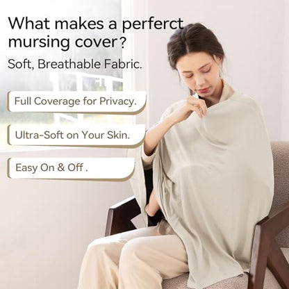 BubblePanda Rayon Made from Bamboo Nursing Cover for Baby Breastfeeding - color: Oat