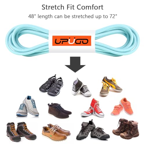 UpUGo Elastic Shoe Laces, No Tie Shoe Laces for All Ages, One Size Fit All - color: Macaron Blue ×1, size: 1 pair