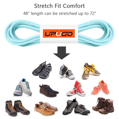 UpUGo Elastic Shoe Laces, No Tie Shoe Laces for All Ages, One Size Fit All - color: Macaron Blue ×1, size: 1 pair
