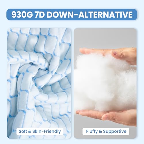 puredown® Knee Pillow for Side Sleepers, Leg Elevation Pillow for Side Sleeping, Pillow Between Legs for Aligns Spine, Support for Pregnancy Relieves Pressure Hip Leg and Improve Sleeping, Blue