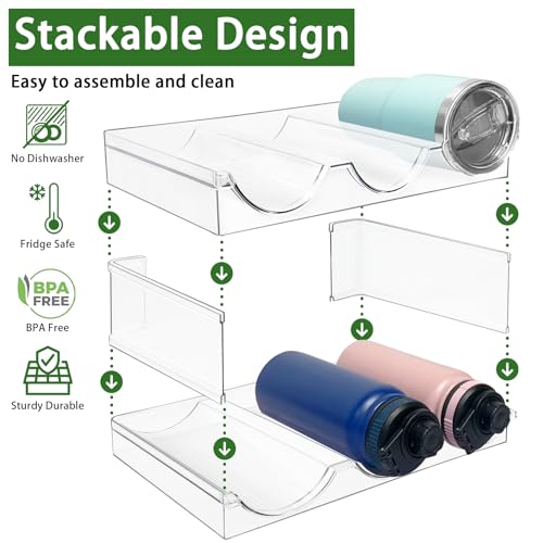 Spaclear 2 Pack Water Bottle Organizer, Stackable Water Bottle Holder - size: 6 Bottles