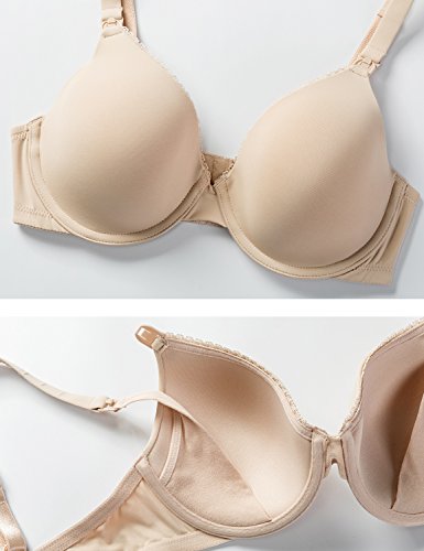 Gratlin Women's Nursing Bras Underwired - color: Beige, size: 34F