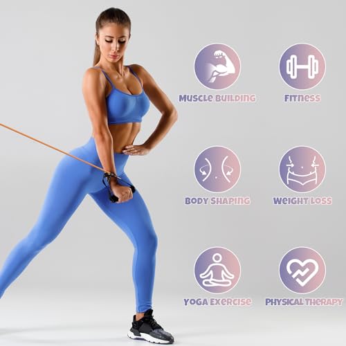 RitFit Single Resistance Bands with Handles Door Anchor for Home Gym - size: 8-12lbs