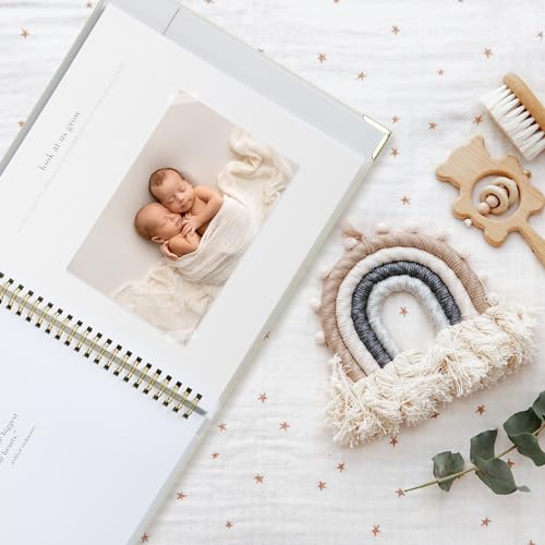 Keepsake Baby Memory Book for Boys and Girls - Timeless First 5 Year Book - color: Beige